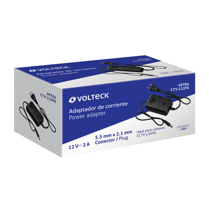 Fuente de Alimentación 12V 2A para CCTV VOLTECK | Cable DC Incluido