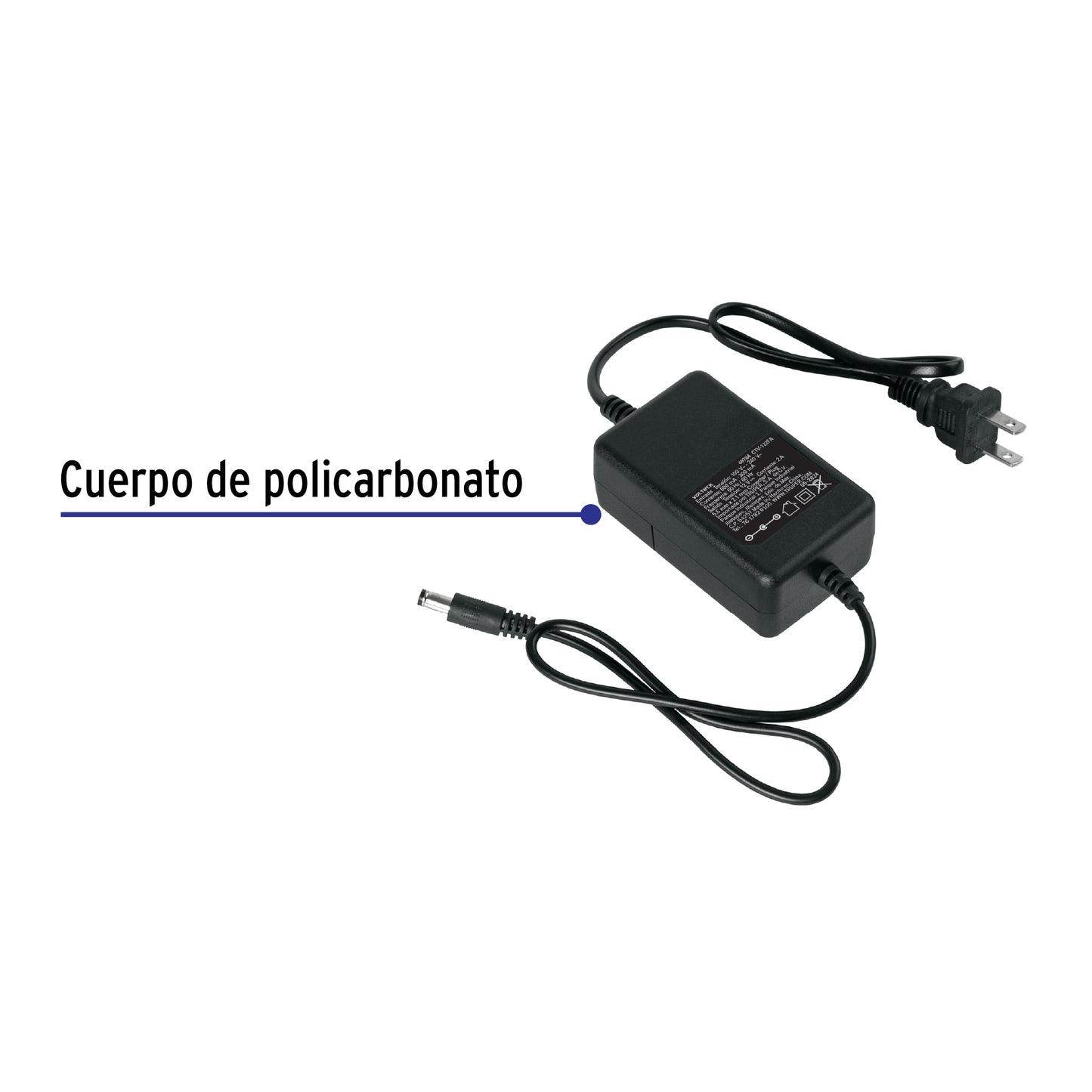 Fuente de Alimentación 12V 2A para CCTV VOLTECK | Cable DC Incluido