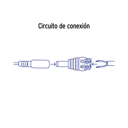 Conector de energía para CCTV tipo macho, VOLTECK