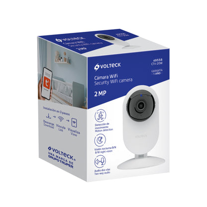 Cámara WiFi Fija 2MP VOLTECK | Cable y Posicionamiento Fijo