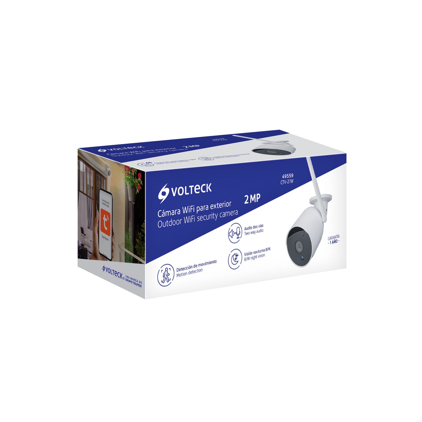 Cámara de Seguridad WiFi Tipo Bala 2MP Exterior