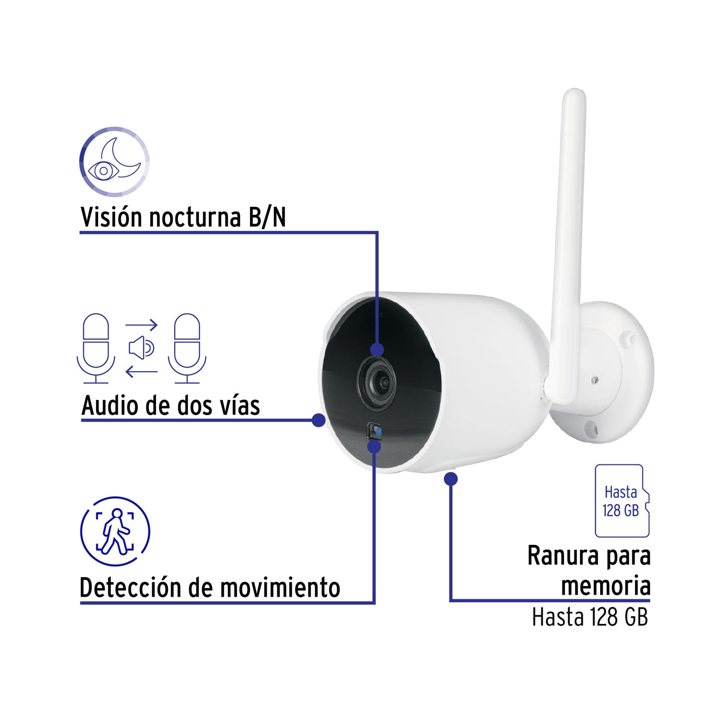 Cámara de Seguridad WiFi Tipo Bala 2MP Exterior