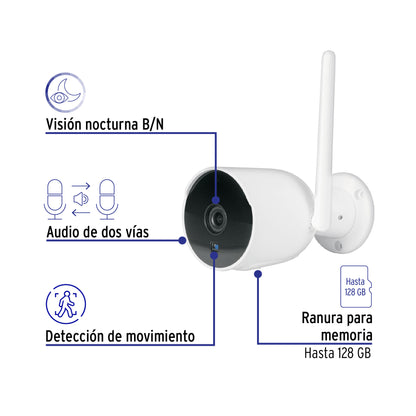 Cámara de Seguridad WiFi Tipo Bala 2MP Exterior