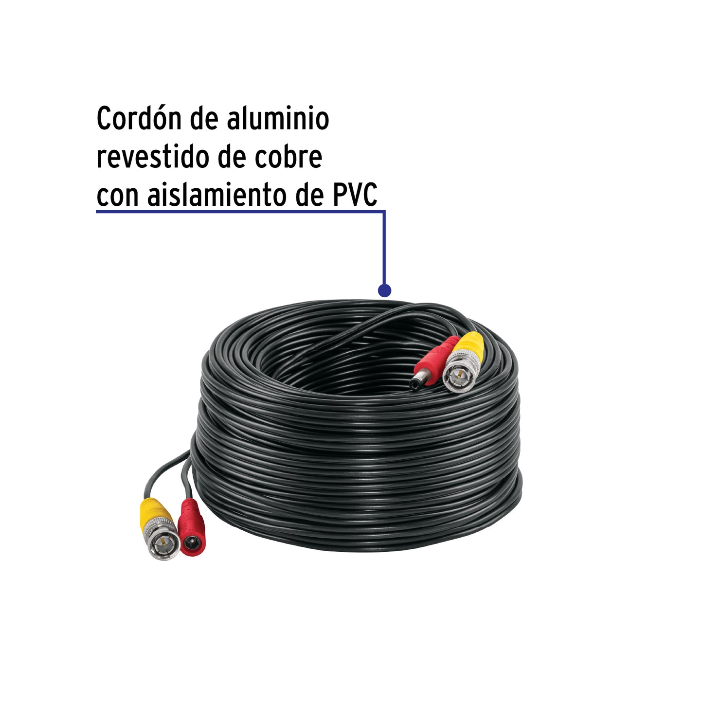 Cable Siamés CCTV 30m Volteck | Video y Energía 2 en 1