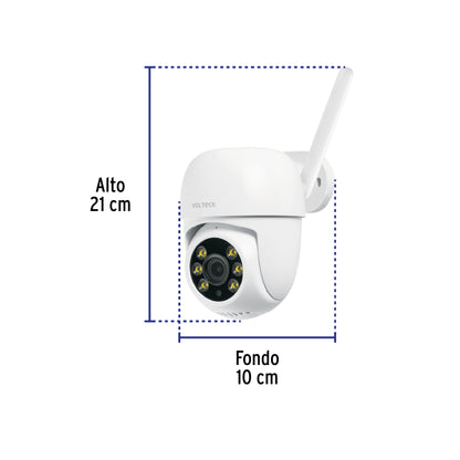 Cámara de seguridad WiFi robotizada tipo domo 3MP VOLTECK. Monitoreo inteligente para tu hogar o negocio