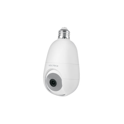 Cámara de seguridad WiFi para socket con resolución 4MP VOLTECK. Fácil instalación, visión nocturna y acceso remoto