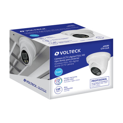 Cámara Domo IP 5MP Lente 2.8mm con Micrófono | VOLTECK CTV-51A