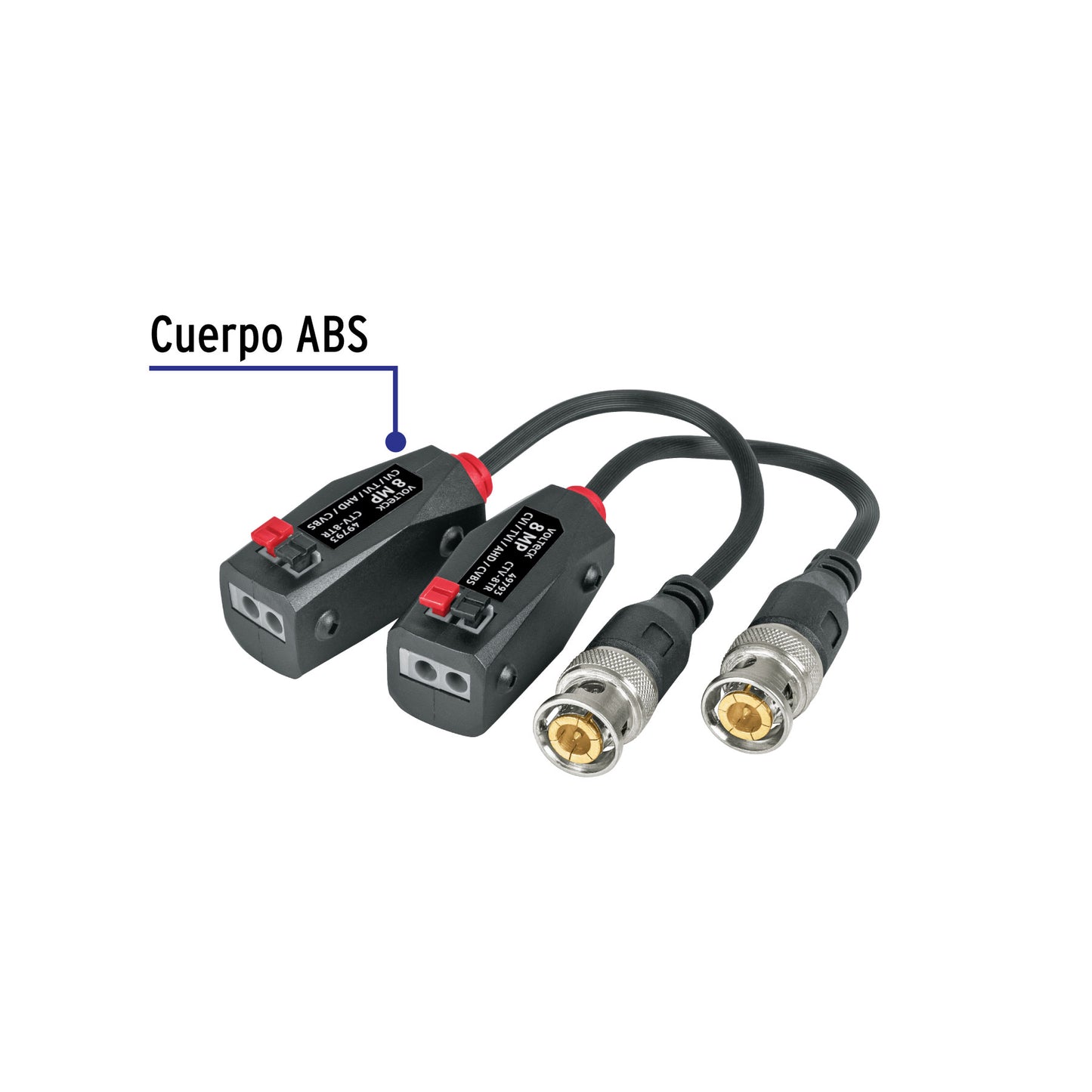 Par de Transceptores Pasivos Video Balun, hasta 8MP, VOLTECK