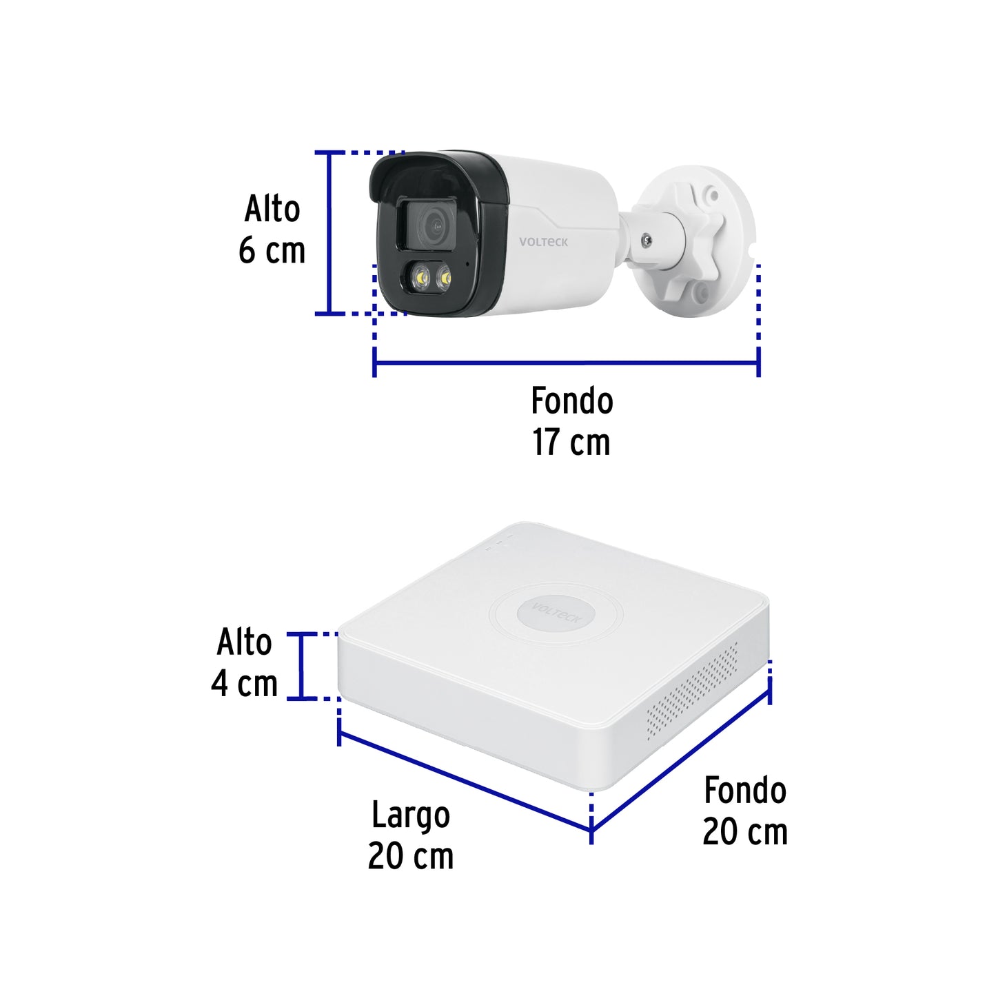 Kit de Videovigilancia 4 Cámaras 5MP DVR 4 Canales 1TB VOLTECK®
