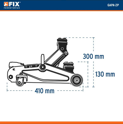 Gato Hidráulico de Patín 1.5 Toneladas Pretul GAPA-2P - Levantamiento Seguro de Vehículos con 32 Movimientos y Ruedas Giratorias