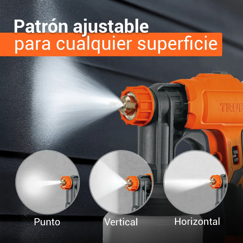 Pistola para Pintar Eléctrica Truper 600W HVLP - Motor Potente, Vaso 900ml, Control Ajustable
