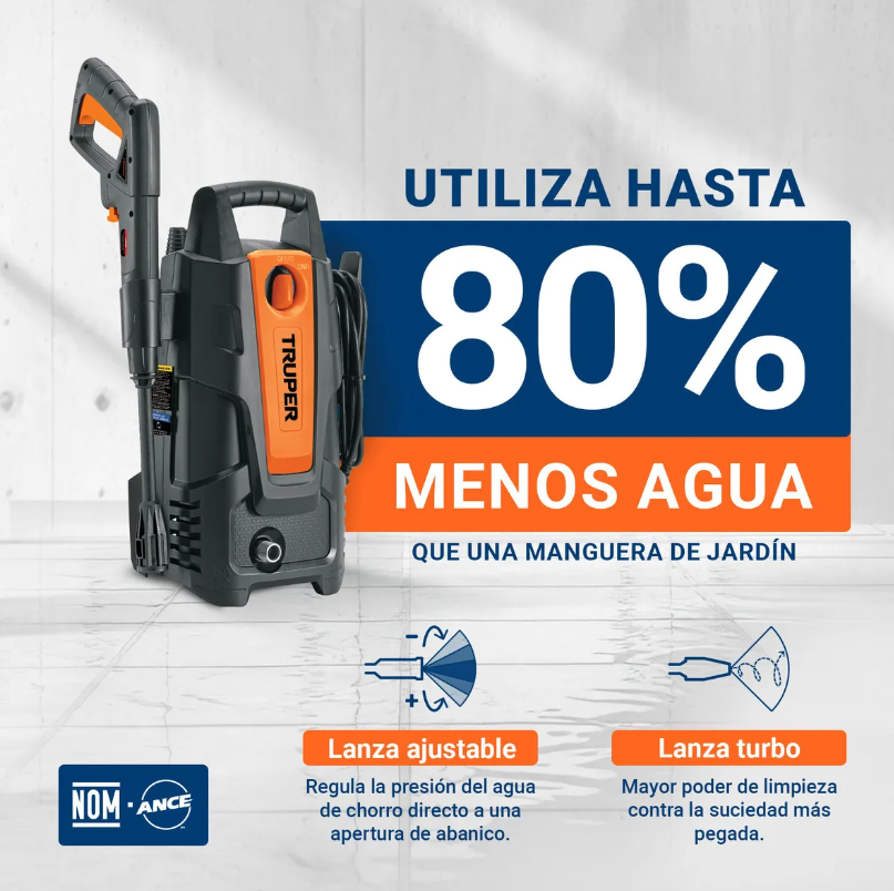 Hidrolavadora eléctrica 1500 PSI, Truper