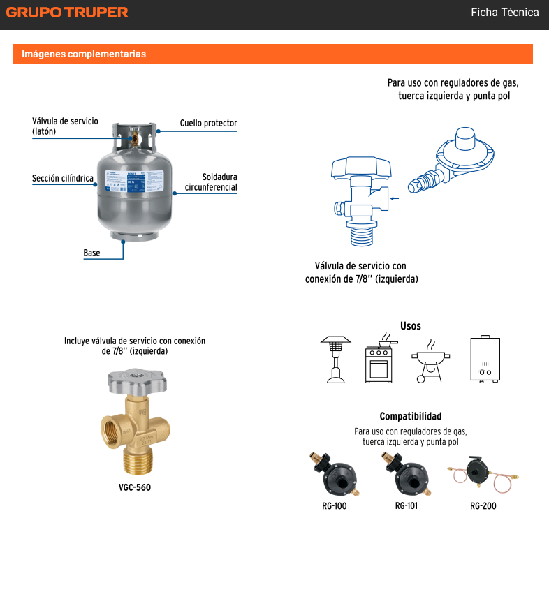 Tanque de Gas Cilindro portátil para gas LP, 20lb (9kg) FOSET