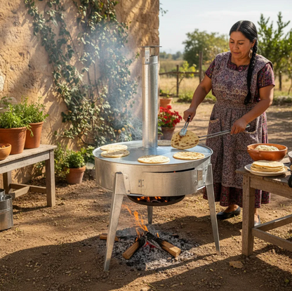 Anafre Comal Artesanal Desmontable 60cm | Para Leña o Carbón | Ideal Asados, Carne, Tortillas y Quesadillas