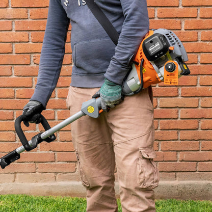 Desbrozadora Gasolina 30cc DES-30C Motor 1.2HP Eje Curvo - Corta Césped Grueso Hierba Maleza Jardín Residencial