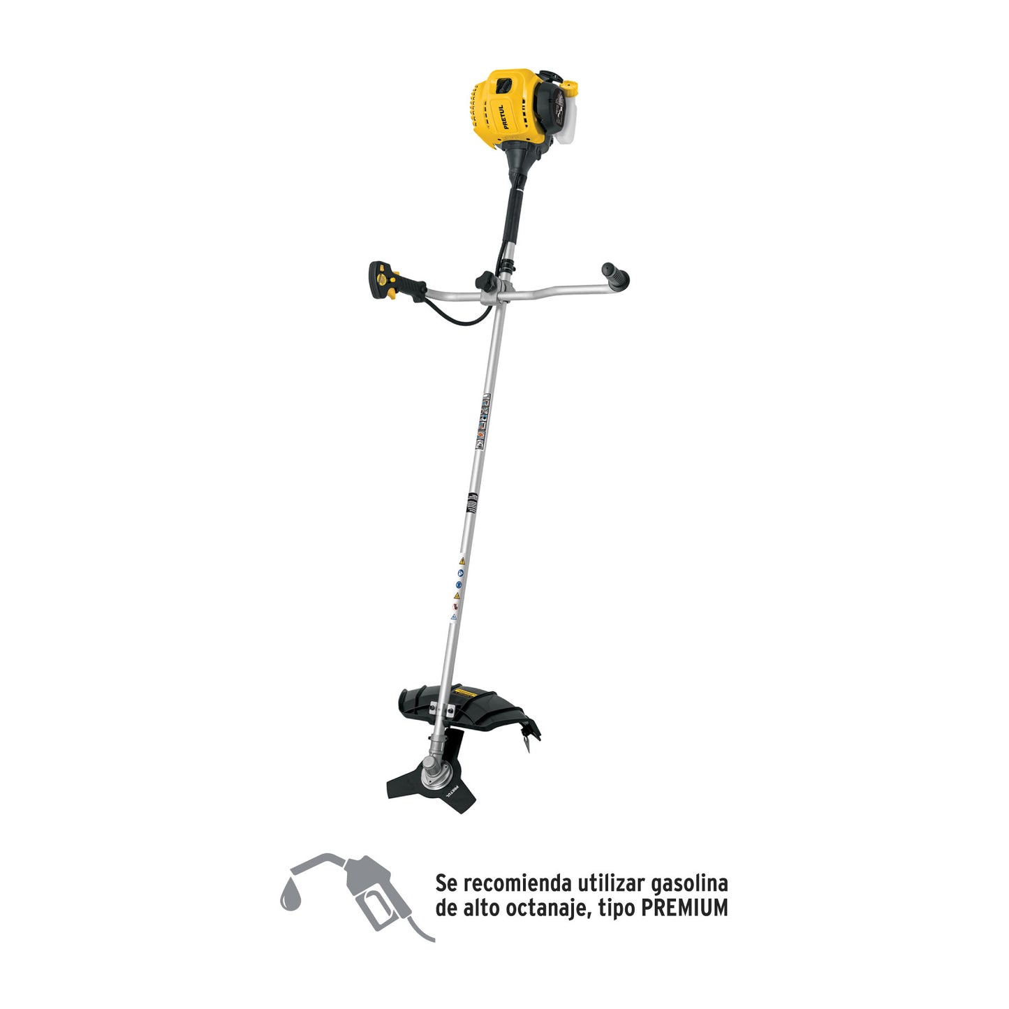 Desmalezadora Gasolina Pretul 52cc Motor 1.8HP Mango Bici - Corta Césped Maleza Hierba Verde Residencial