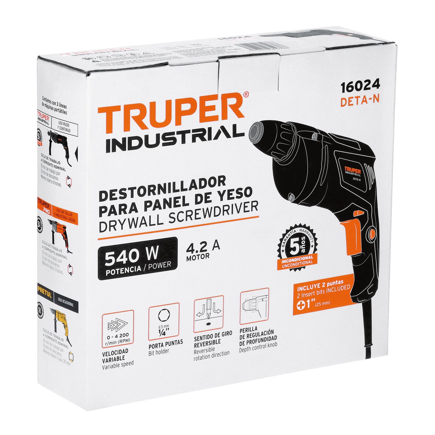 Destornillador para panel de yeso 540W, TRUPER INDUSTRIAL