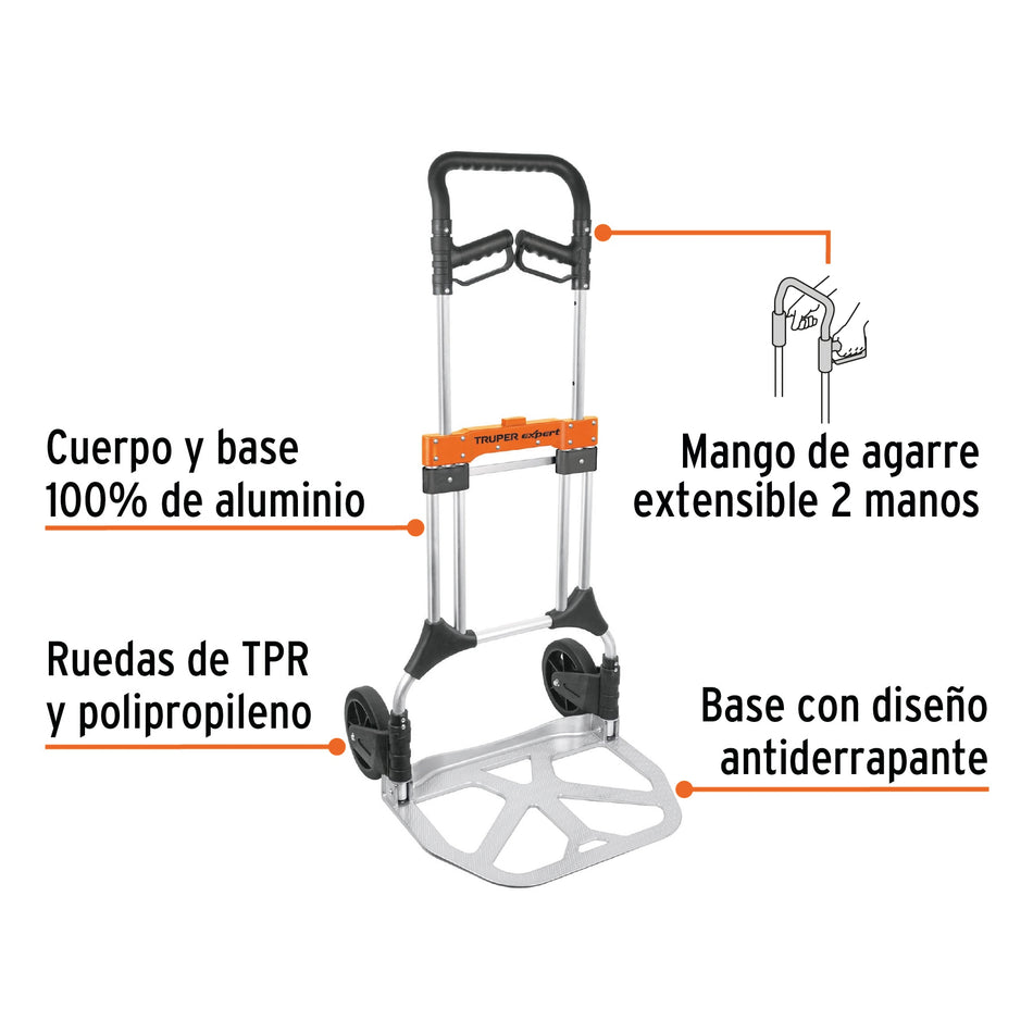 Diablo de carga, plegable, 200 kg, aluminio, Truper Expert