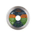 Disco de diamante de 4" x 1.6 mm, rin continuo, TRUPER