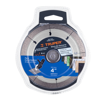 Disco de diamante de 4" x 1.3 mm, corte de porcelanato