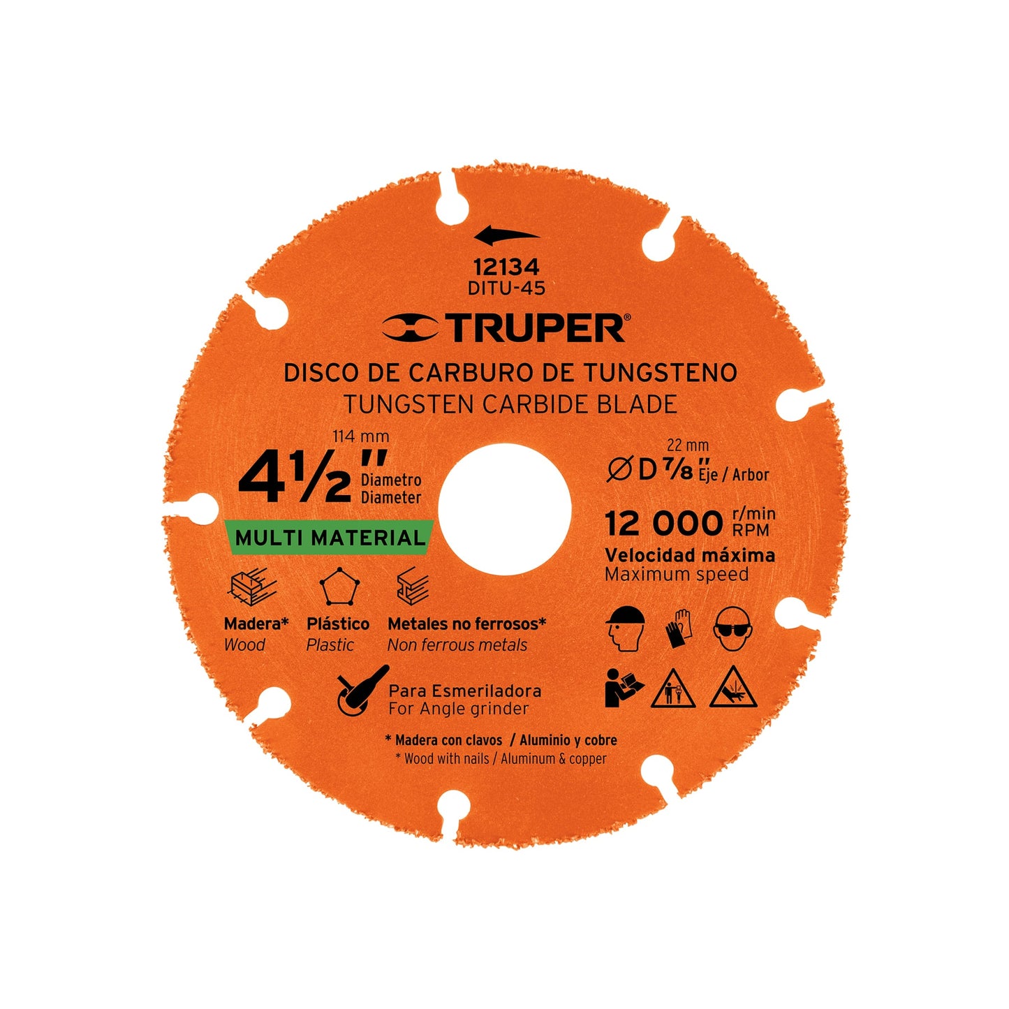COMBO Esmeriladora Truper Ergo Pro 850W + Disco para Cortar Madera 4-1/2