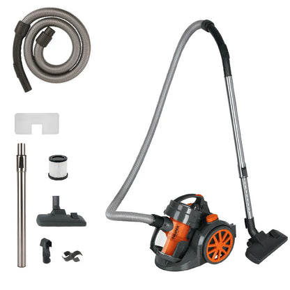 Aspiradora Canister TRUPER ASD-180 1200W Tecnología Ciclónica Filtro HEPA - Elimina Polvo y Microorganismos Nocivos para Hogar y Oficina