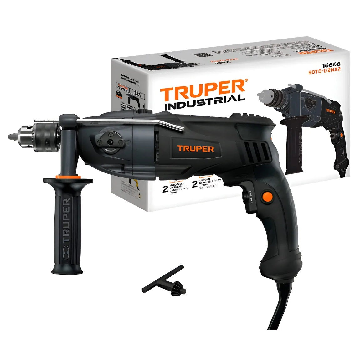 Rotomartillo TRUPER INDUSTRIAL 1/2" 1200W - Taladro Percutor Profesional con Doble Velocidad y Control de Profundidad