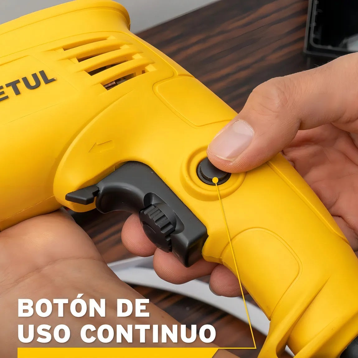 Rotomartillo PRETUL 1/2 Pulgada 550W - Taladro Percutor Profesional para Concreto Madera Meta