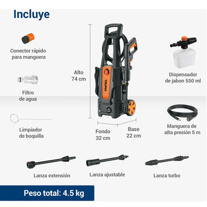 Hidrolavadora eléctrica 1800 PSI, Truper