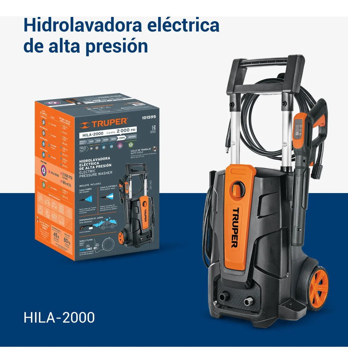 Hidrolavadora eléctrica 2000 PSI, Truper