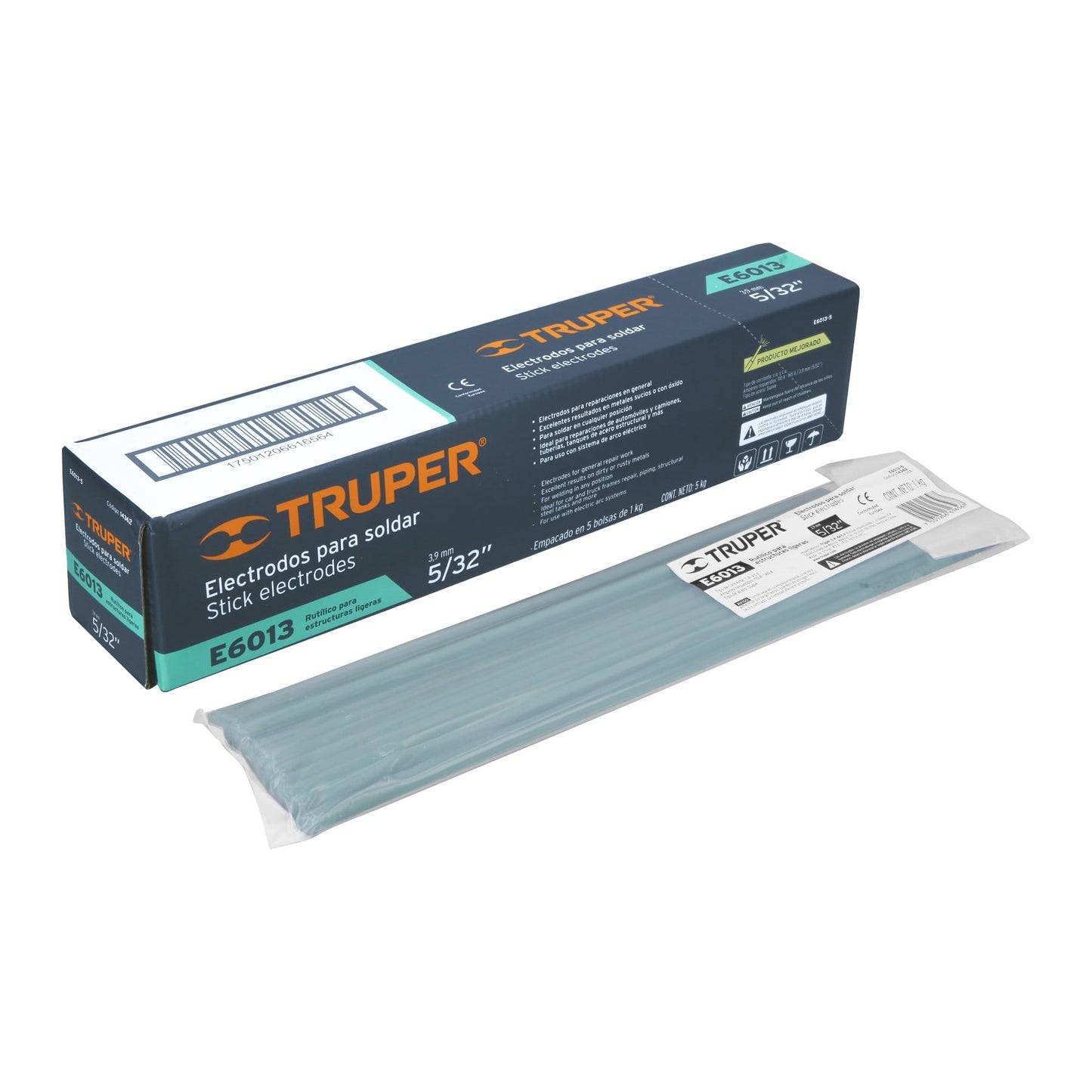 Electrodos para Soldadura 6013 5/32" Truper 1kg - Solución Profesional para Estructuras Ligeras, Láminas Delgadas y Herrería - Arco Estable Sin Porosidad E6013-5