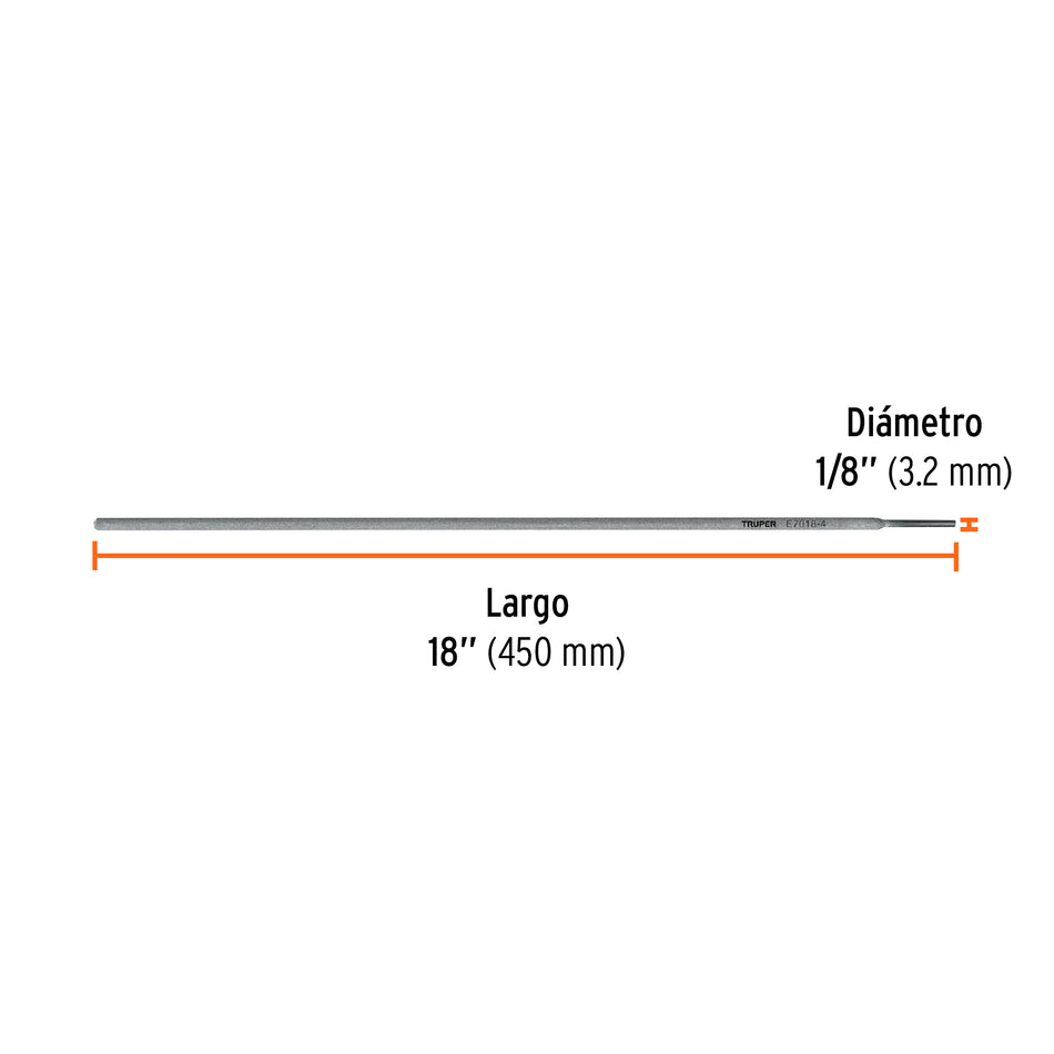 Electrodos de Soldadura 7018 1/8 Pulgada Truper E7018-4 - Soldadura Profesional Bajo Hidrógeno para Estructuras Pesadas y Construcción Industrial - 1kg
