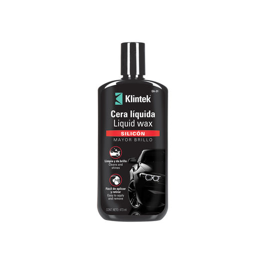 Cera Líquida de Silicón KLINTEK 473ml - Protección UV Profesional para Auto - Brillo Duradero 6 Meses - Fácil Aplicación Sin Residuos - EA-31