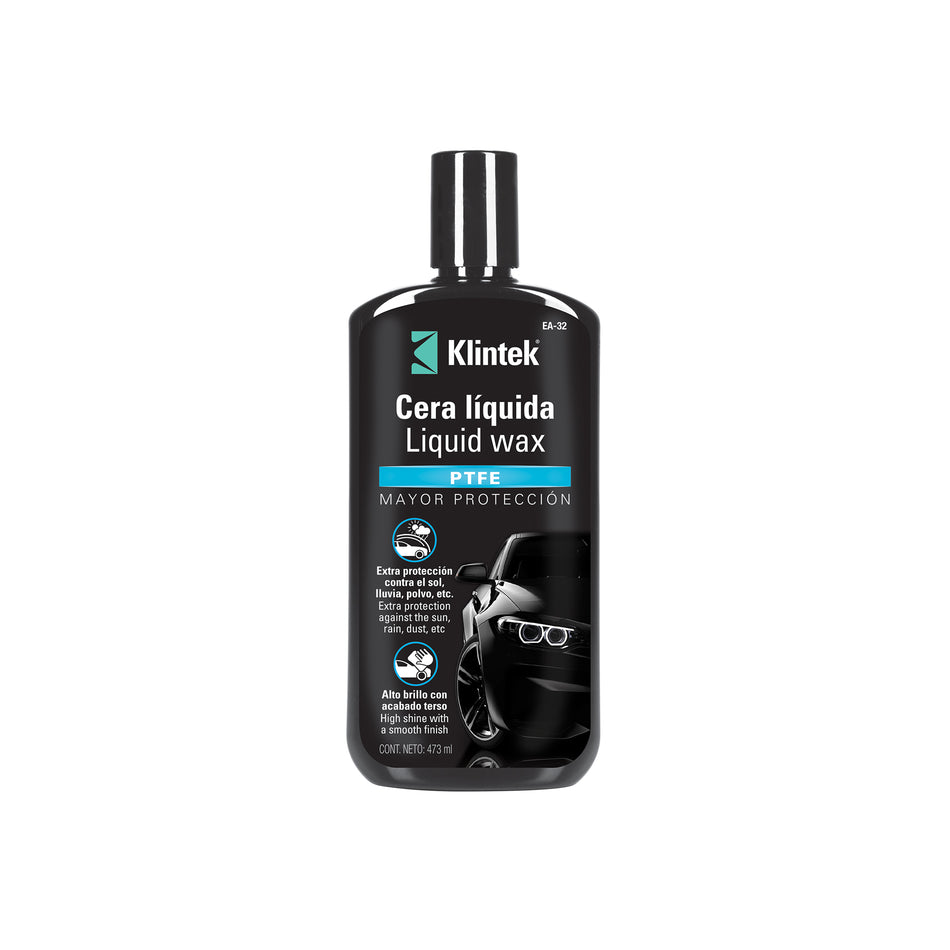 Cera Líquida PTFE KLINTEK EA-32 473ml - Protección UV Profesional 6 Meses Contra Lluvia Polvo Contaminación - Encerado Automotriz Premium