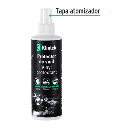 KLINTEK EA-51 Protector de Vinil 240ml - Limpiador y Abrillantador Profesional para Tableros, Plásticos y Neumáticos con Protección UV