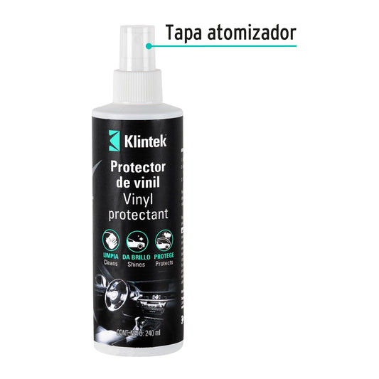KLINTEK EA-51 Protector de Vinil 240ml - Limpiador y Abrillantador Profesional para Tableros, Plásticos y Neumáticos con Protección UV
