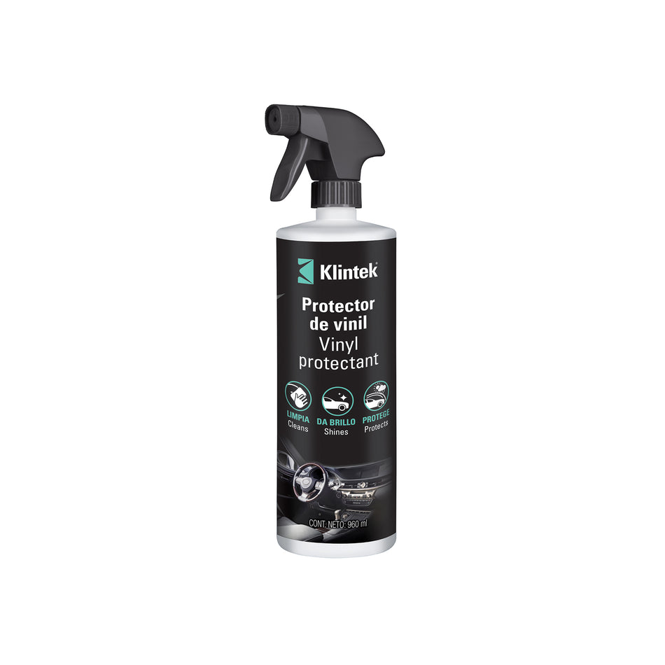 Protector de Vinil KLINTEK EA-52 - Limpiador y Abrillantador UV para Tableros, Plásticos y Neumáticos 960ml
