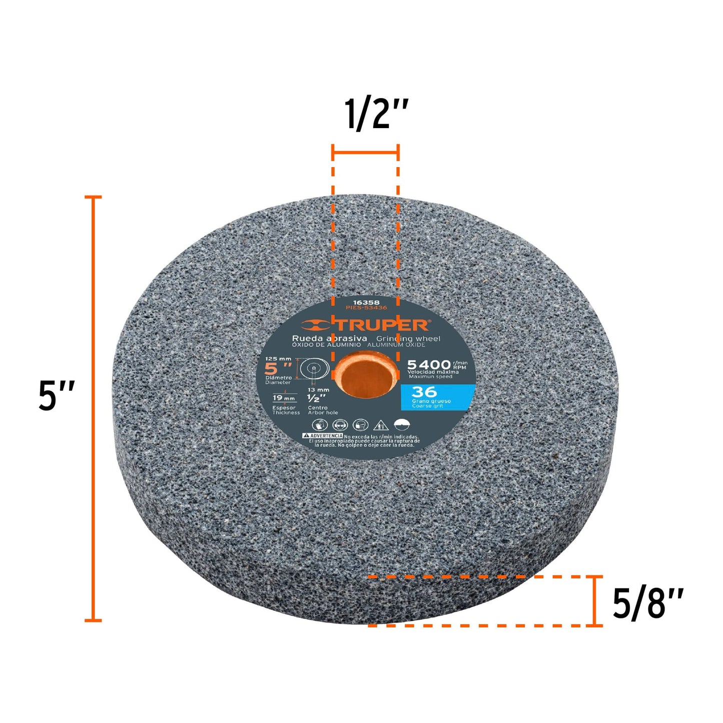 Esmeril de Banco 5 Pulgadas 1/4 HP Truper EBA-5 - Motor Inducción Cobre - Solución Profesional para Afilado y Desbaste de Herramientas