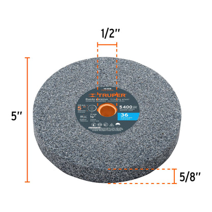 Esmeril de Banco 5 Pulgadas 1/4 HP Truper EBA-5 - Motor Inducción Cobre - Solución Profesional para Afilado y Desbaste de Herramientas