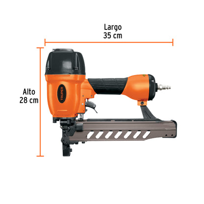 Engrapadora Neumática TRUPER Calibre 16 Profesional - Grapas 3/4 a 2 Pulgadas - Sistema Cambio Rápido - Solución Eficiente para Tapicería y Carpintería