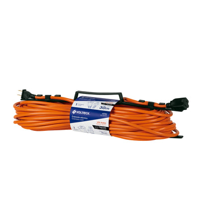 Extensión Eléctrica Uso Rudo 30m 2x16 AWG - Solución Profesional para Desbrozadoras, Motosierras y Sopladoras - ER-30X16S