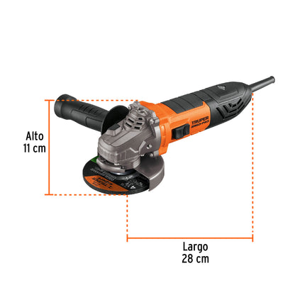Esmeriladora Angular 4-1/2" 950W TRUPER ERGO PRO ERGO-4590 - Motor Balero Bolas Mango Ajustable