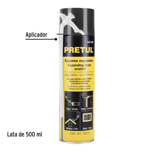 Espuma expansiva, 500 ml, Pretul, Ventanas, Puertas, Laminas