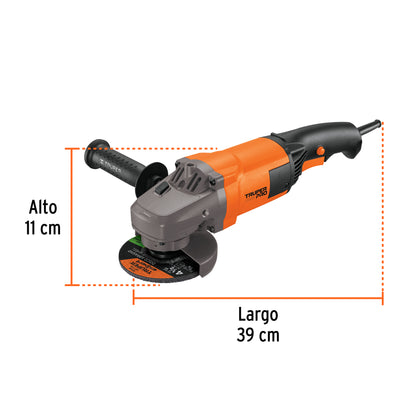 Esmeriladora Angular TRUPER PRO 4-1/2" 1300W ESMA-4-1/2A10 - Corta y Esmerilar Acero, Ladrillo, Azulejo y Piedra - Motor Balero de Bolas Alta Durabilidad