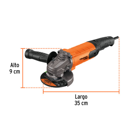 Esmeriladora Angular TRUPER PRO 4-1/2" 1100W 6 Velocidades - Solución Profesional para Corte y Esmerilado de Acero, Ladrillo y Piedra - ESMA-45110