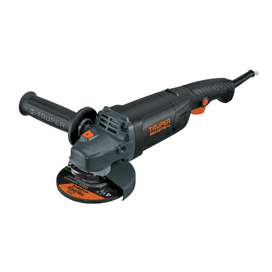 "Esmeriladora Angular TRUPER INDUSTRIAL 4-1/2" 1250W ESMA-4512N - Corta y Esmerila Acero, Ladrillo, Azulejo y Piedra con Motor de Alta Potencia y Mango Ergonómico Antiderrapante"