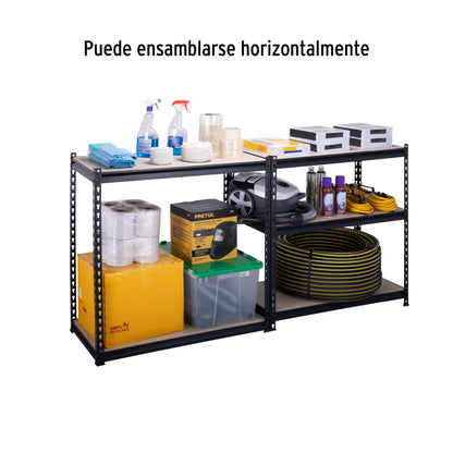 Estante Metálico PRETUL 5 Repisas MDP 180x45x90cm - Organiza y Optimiza Espacios sin Tornillos - Capacidad 60kg - ESME-601