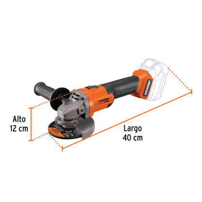 Esmeriladora 4-1/2", 20V, sin accesorios, TRUPER PRO