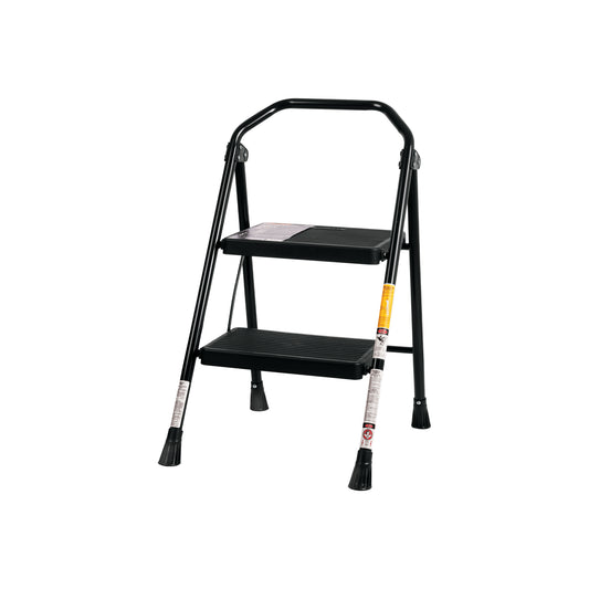 Escalera Tubular Plegable 2 Peldaños Truper ESTU-2 - Antiderrapante con Barandal Ergonómico para Trabajos en Altura Seguros y Cómodos