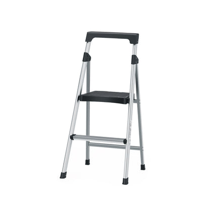 Escalera Tubular Plegable Aluminio 2 Peldaños Truper ESTU-2A - Solución Segura para Trabajos en Altura hasta 1.68m - Antiderrapante Ligera Portátil